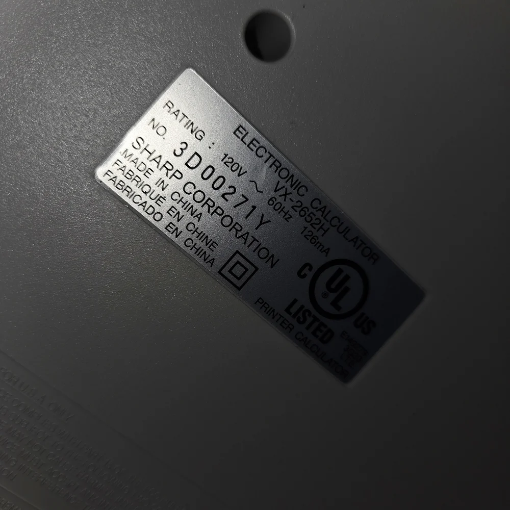 sharp compet vx-2652h desk top calculator with roll print capabilities